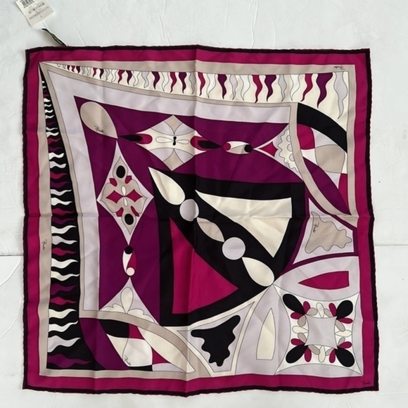 𝅺Emilio Pucci nwt bright color silk scarf abstract print - Picture 4 of 9